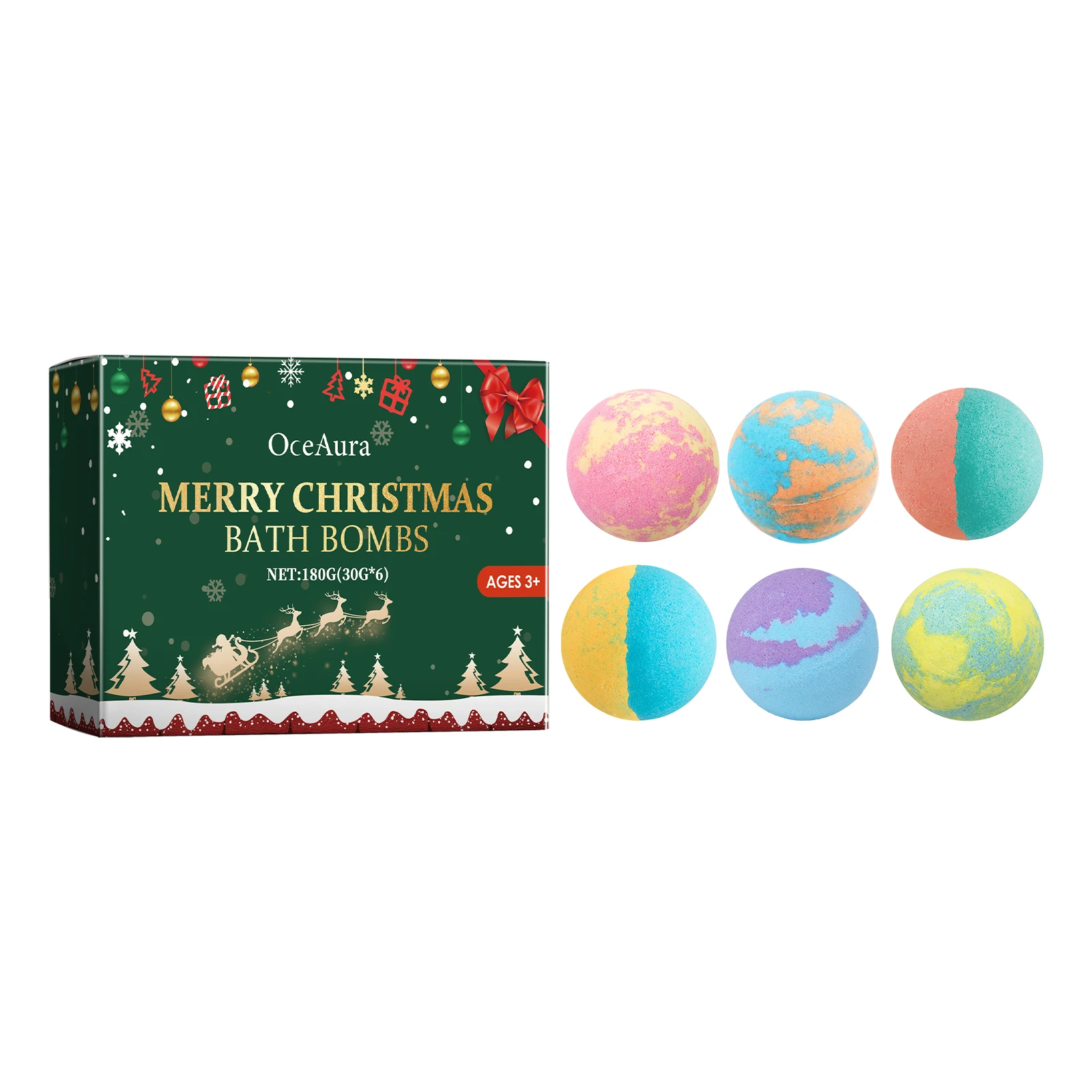 Christmas Ball Bath Exfoliation Deep Cleansing Body Stress Relief Fragrance Aromatherapy Bath Spa Moisturizing Nourish Body Care