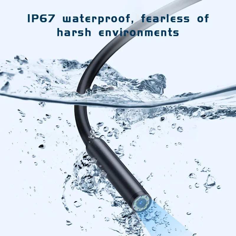 Android Endoscope 3 in 1 USB/Micro USB/Type-C Borescope Inspection Camera IP67 Waterproof for Smartphone Computers（5 meters）