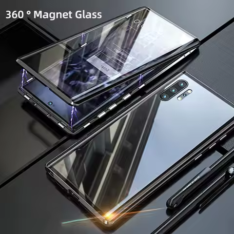 360 Protect Magnetic Glass Case For Samsung Galaxy S25 S23 S22 Ultra S21 S20FE S10 Note 20 10 9 8 Lite Plus A72 Sided Back Cover