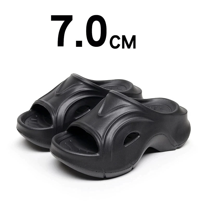 Crestar New Women Thick Bottom Sandals 7cm High Heels Slippers Fashion Summer Platform Beach Shoes Indoor House Slides