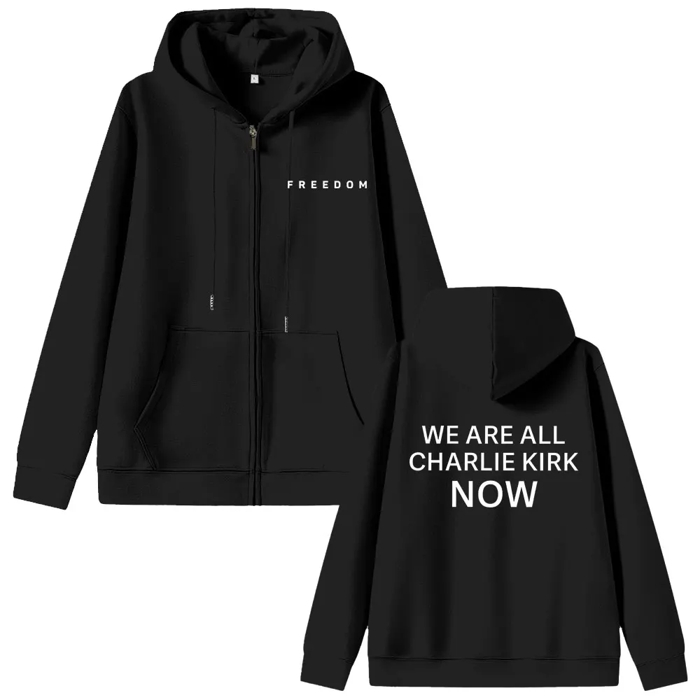 

Charlie Kirk Freedom Zipper Hoodie Men's Women's Tribute Memorial American Hero Sweatshirt Patriotic Activism Zip Up Jacket Coat