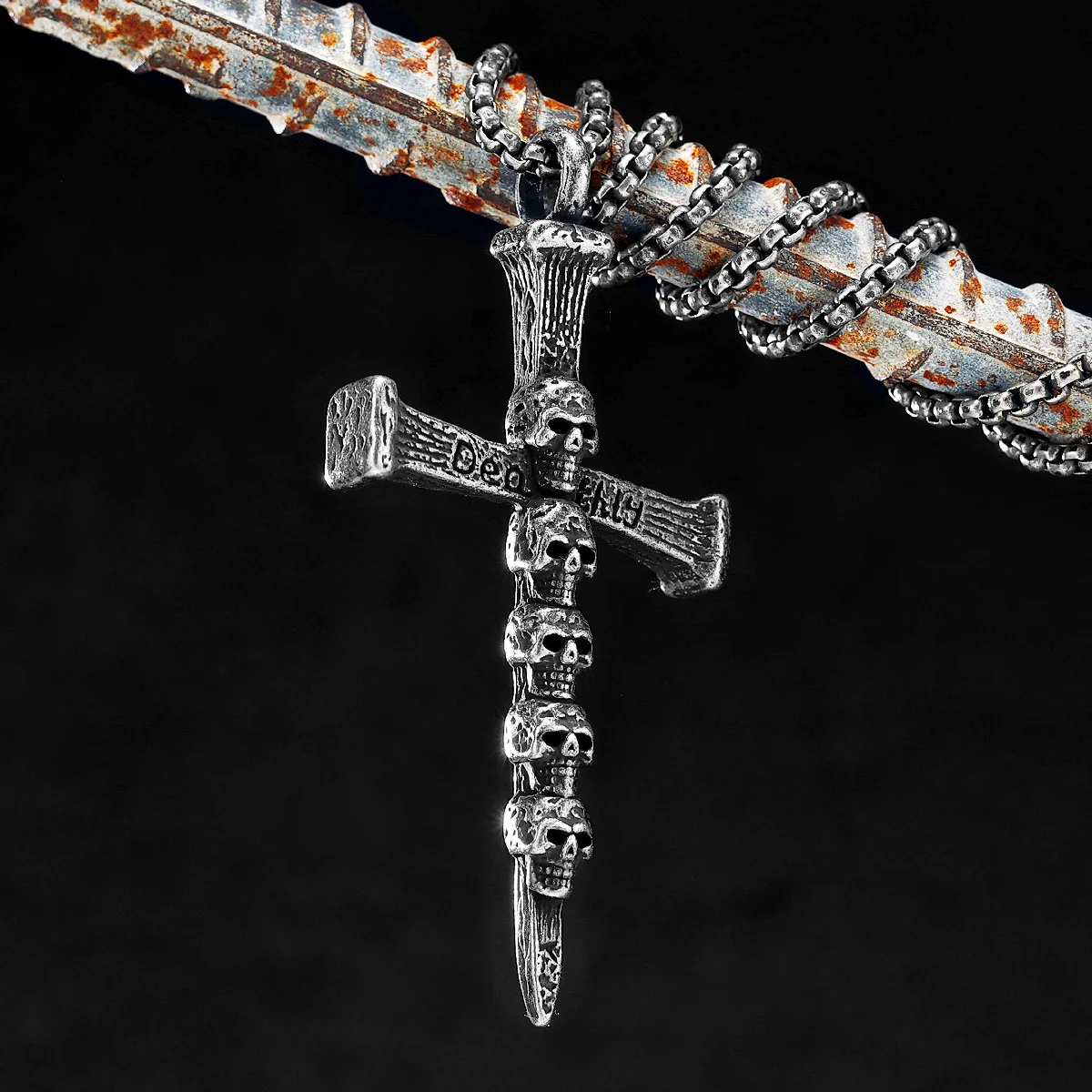 

Vintage Skull Cross Stainless Steel Men Women Necklaces Pendants Chain Punk HipHop Trendy Jewelry Creativity Gift Wholesale