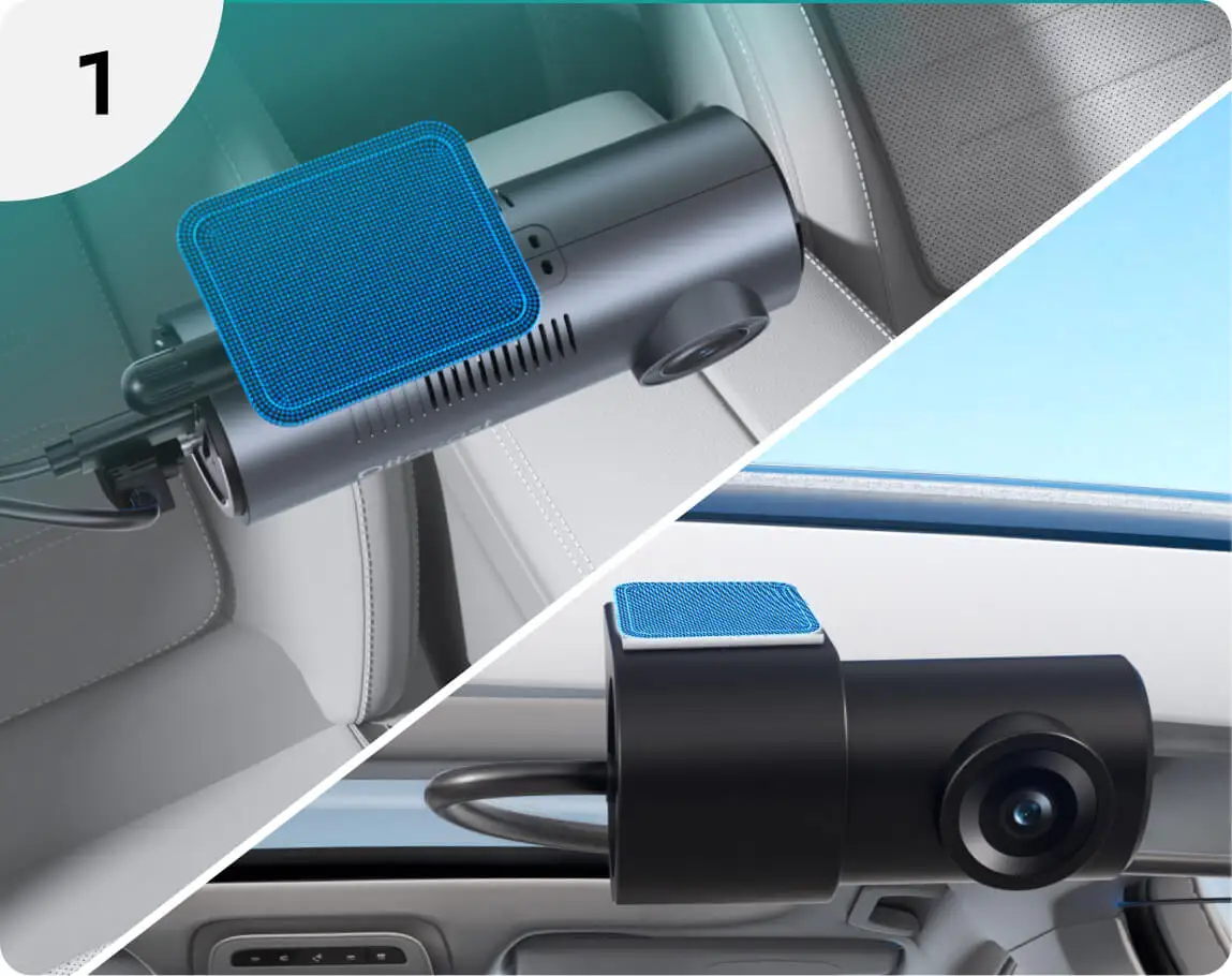 Ottocast OttoSafe Cam 2 in 1 Dash Cam Wireless CarPlay Adapter 2K 130° Wide Angle Night Vision Front Auto Recording Rear DashCam