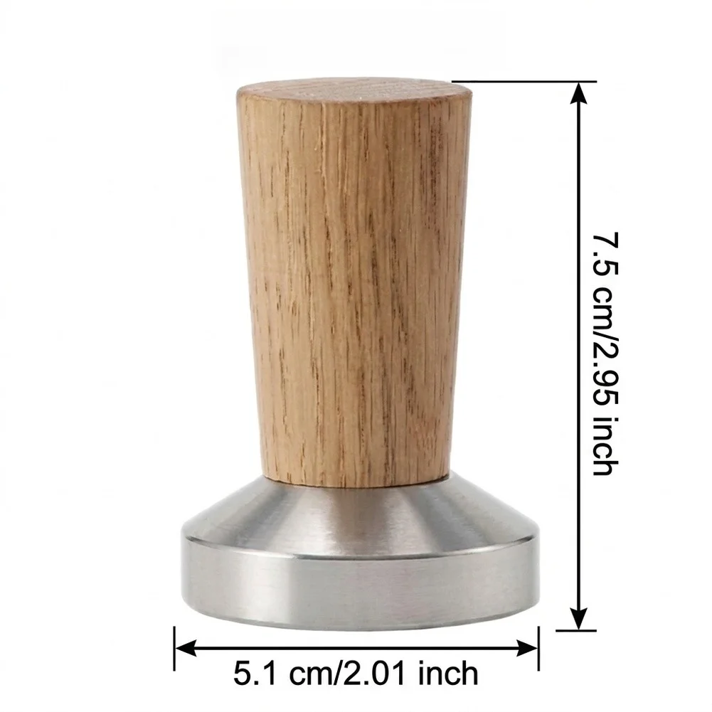 For Espresso Tamper 51mm Stainless Steel Construction with Wooden Handle for Reliable Daily Tamping Performance