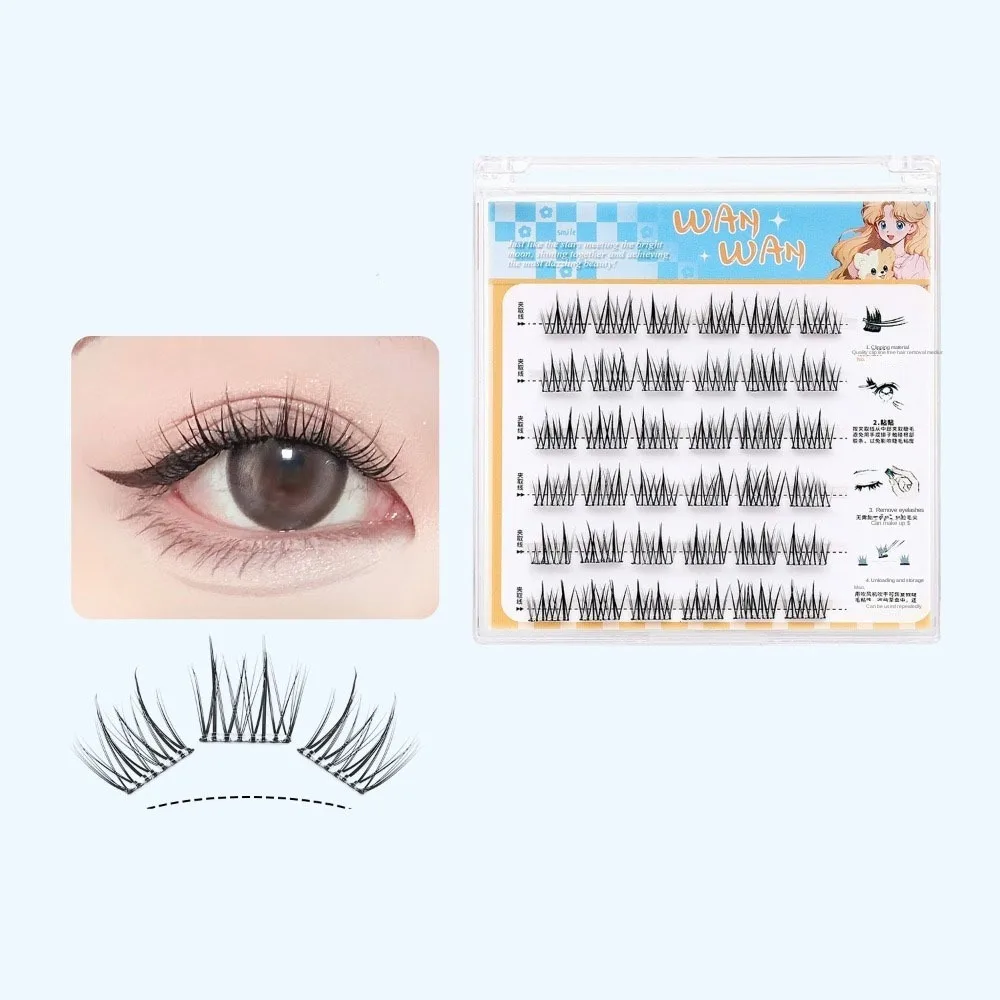 Sweet Self-adhesive Lash Clusters Makeup DIY Adhesive False Eyelashes Long Lasting Reusable Glue Free Fake Lashes Women/Girls