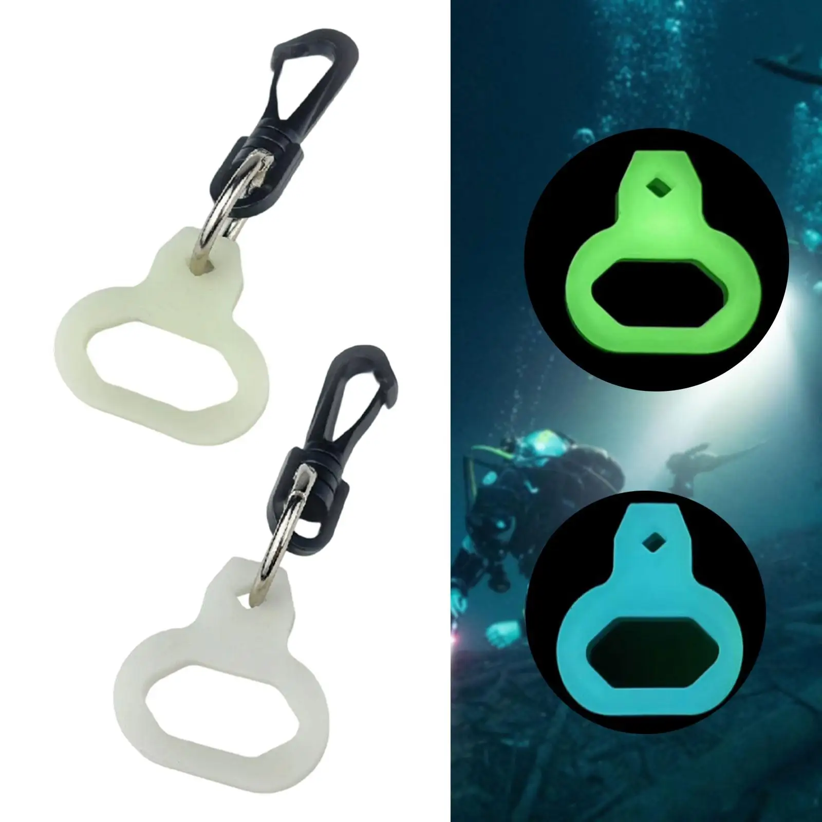 Silicone Night Diving Regulator Fastener Glow-in-dark Underwater Equipment Secure Quick Release Buckle for Scuba Pin Strap