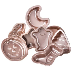 2pcs/set Creative Cake Baking Molds Metal DIY Cartoon Cake Baking Tray Mold Non-stick Mini Bread Mold Home Kitchen Baking Tools