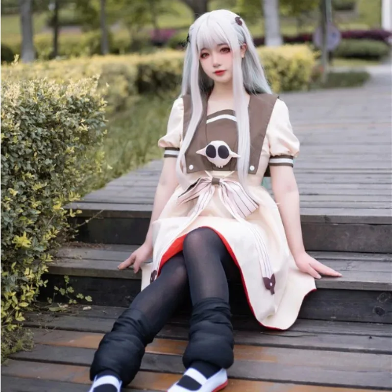 Яширо Нене Косплей Костюм Аниме Унитаз Jibaku Shounen Hanako-kun Dress Up Персонаж Парик Платье Аксессуары Полный Комплект Девушка