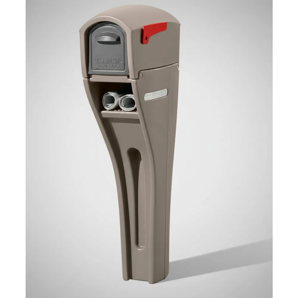 

Large Outdoor Mailbox with Flag, Weather Resistant Plastic, Easy Installation for Home Security