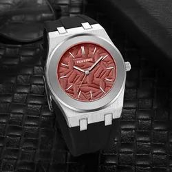 Indian Ocean Leaf Style Fashion Versatile Casual Rubber Strap Men's Style Quartz Watch