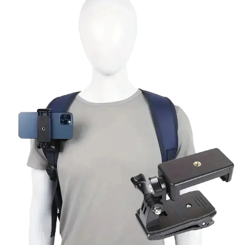 1Pcs Anti-Rutsch Rucksack Strap Clip Halterung Einstellbare Telefon Halter Outdoor Live Video Stand Clamp Halterung