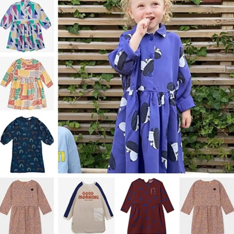

in Stock! BC Autumn/Winter Girls' Dress, Infant/Child Letter Long Sleeve Dress