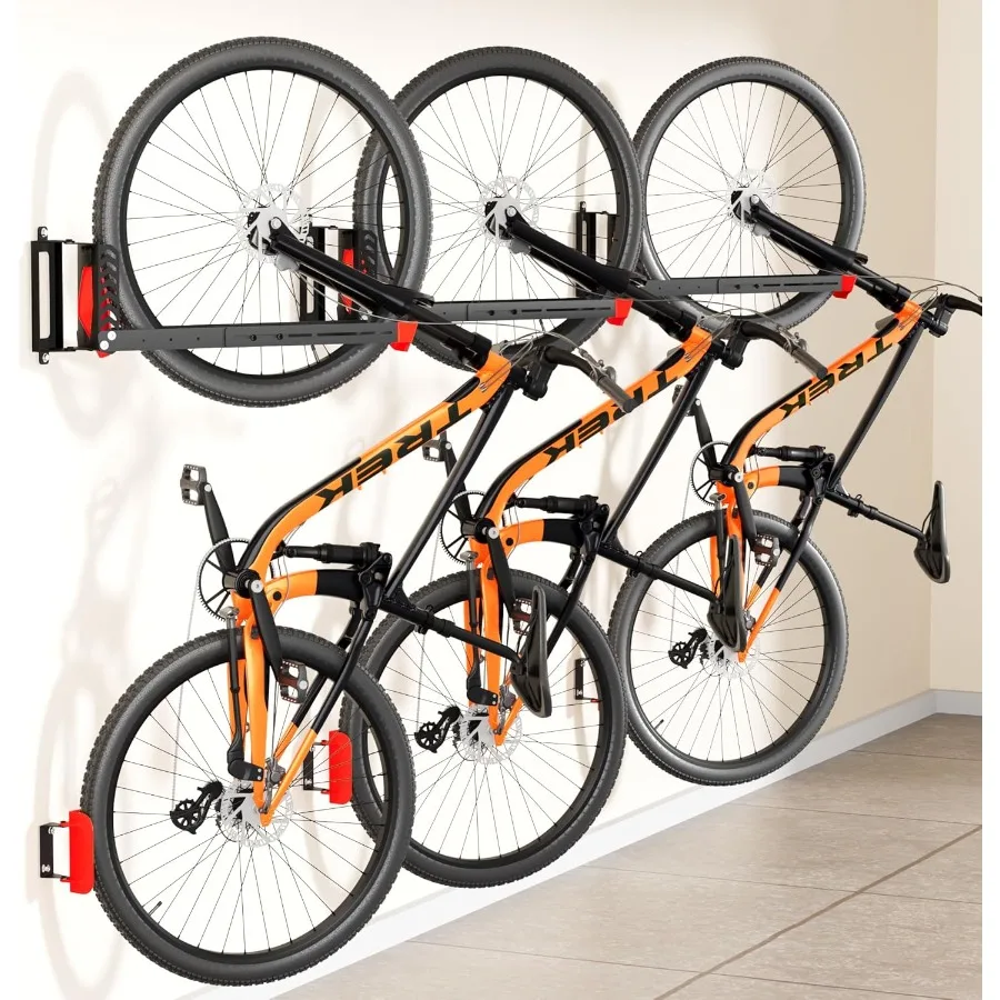 

3-Pack Swivel Bike Rack Wall Mount Bike Hangers for Garage Space-Saving Vertical Bike Holder Holds up to 77 lbs Bicycle Wall Ha