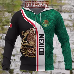 Unisex México Flag 3D Impresso Hoodies, Cool Pullover, Moletom Gráfico Animal Eagle, Street Wear