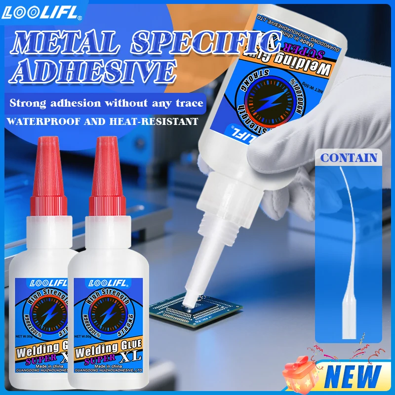 

LOOLIFL 50 г прозрачный высокопрочный суперклей - клей для мгновенного ремонта на масляной основе, без следов и быстросохнущий, бесплатная капельница
