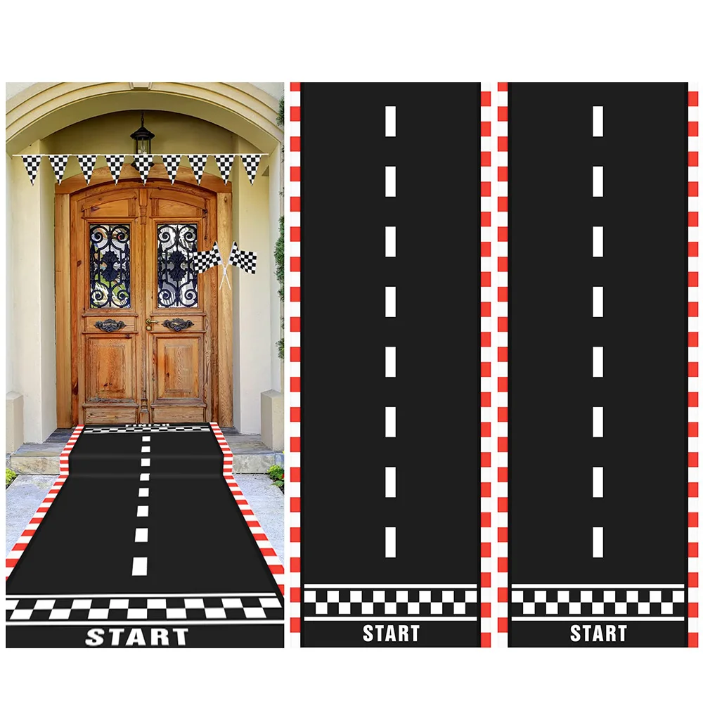 

Racing Car Long Racetrack Floor Running Mat Drag Race Car Road Racing Track Decor Runway Party Race Car Birthday Games Decoratio