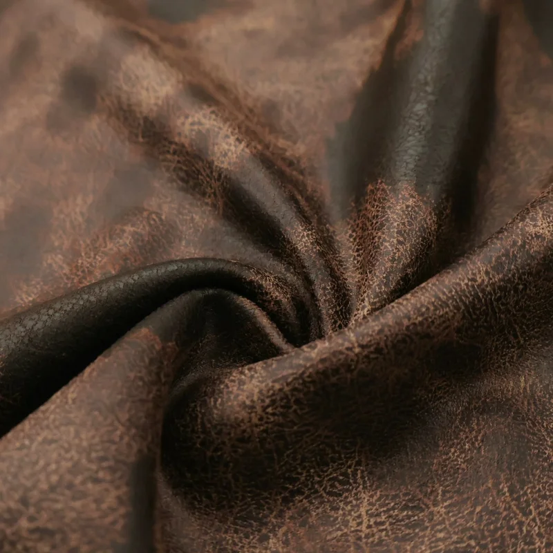 Deep Brown Tie Dye Suede Fabric Tablecloth Sofa Trench Coat Drape Soft Touch Stretch Handmade DIY Home Decoration Craft Material