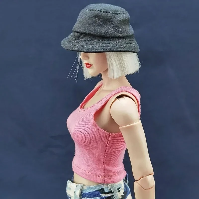1/6 Scale Female Soldier High Elastic Vest Solid Color Tops Clothes Model for 12'' Action Figures AT201 Body Doll Toys
