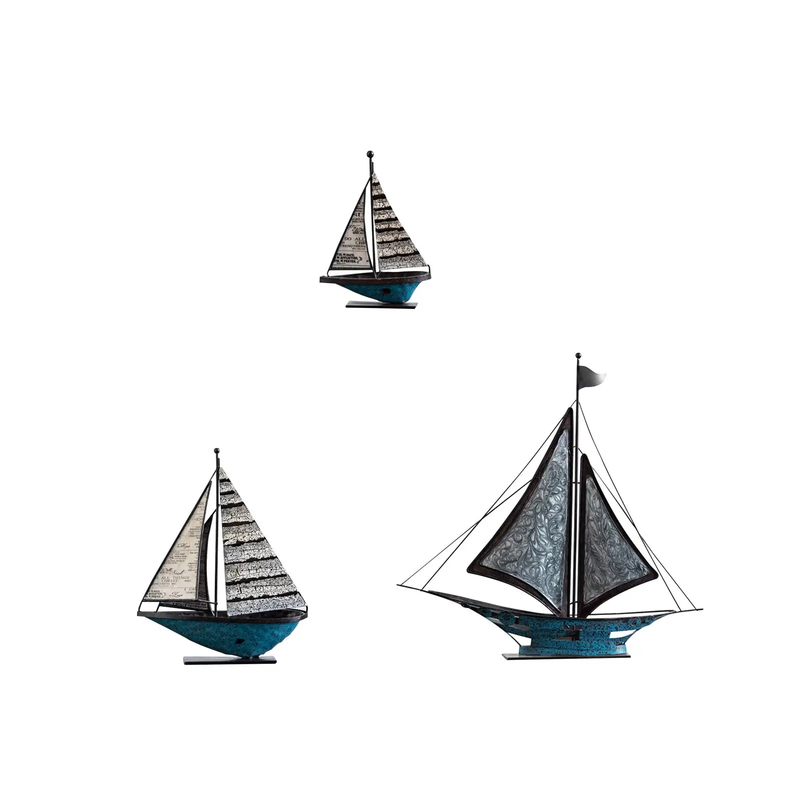 Sailing Boat Decor Retro Sailboat Model,Anniversary Gift,Collection Art Decorative Metal Sailing Ship Decoration for Table