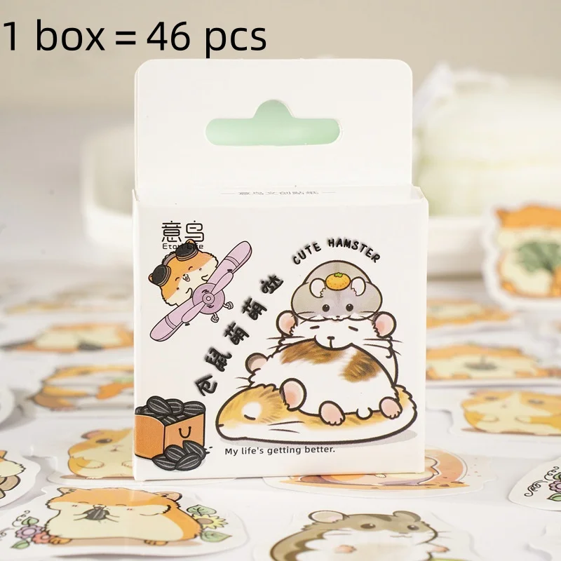 30 Box/lot Kawaii hamster Stickers Cute Scrapbooking DIY Diary Decorative Sealing Sticker Album Stick Label