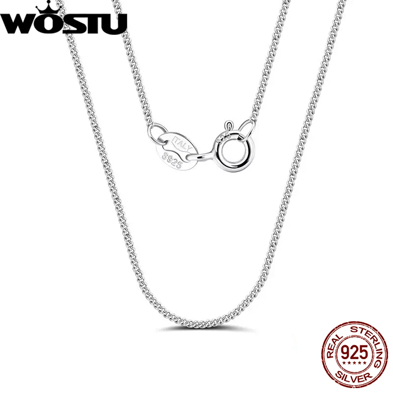 

WOSTU Real 925 Sterling Silver Basic Wheat Chain Necklace for Women Girls, s925 Silver Thin & Strong Necklace Chain Basic Links
