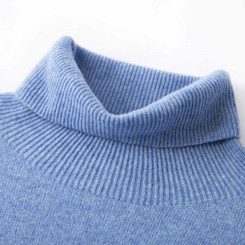 2024 Autumn/Winter New Cashmere Sweater Men\'s 100% Merino Wool Knit Pullover Business Casual Turtleneck Long Sleeve Sweater Tops