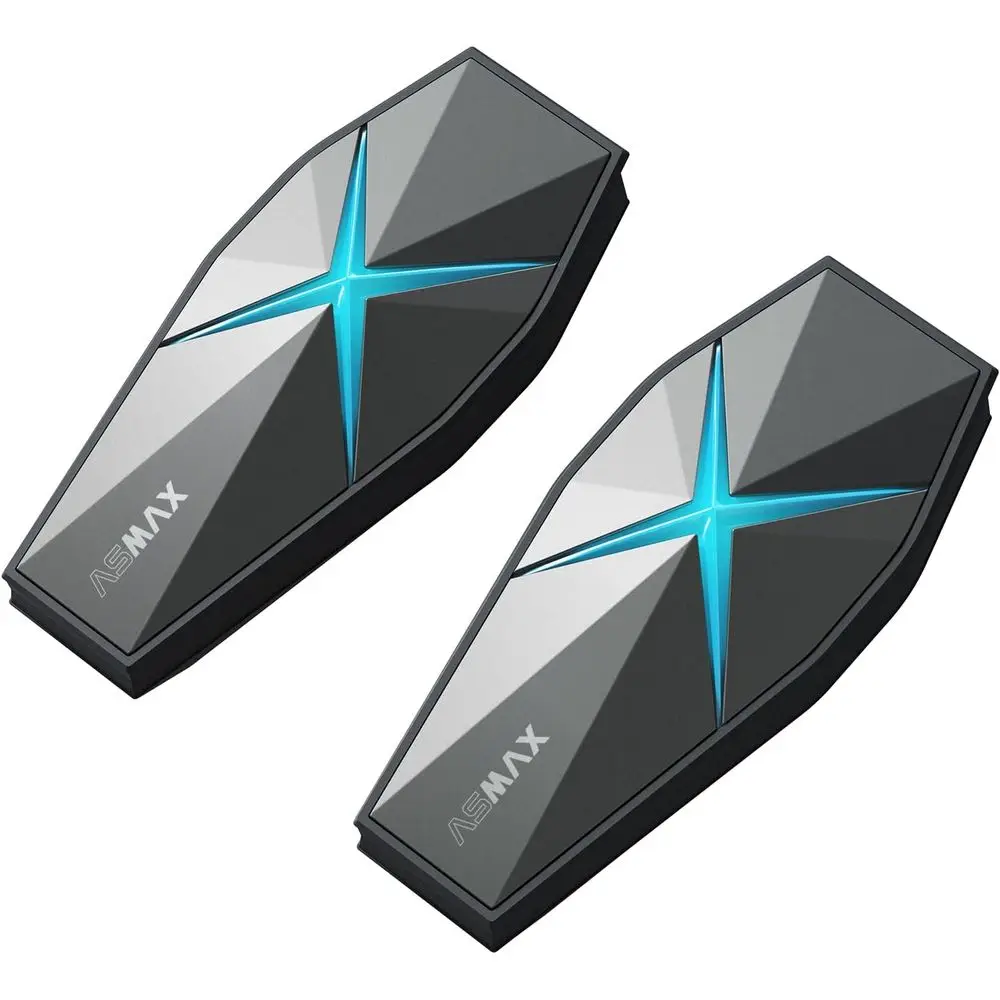 

ASMX 1s Motorcycle Bluetooth set with Smart Voice Control, 10 Riders Mesh Helmet Commtion Systems, ENC/APP OTA/Audio Multitaskin