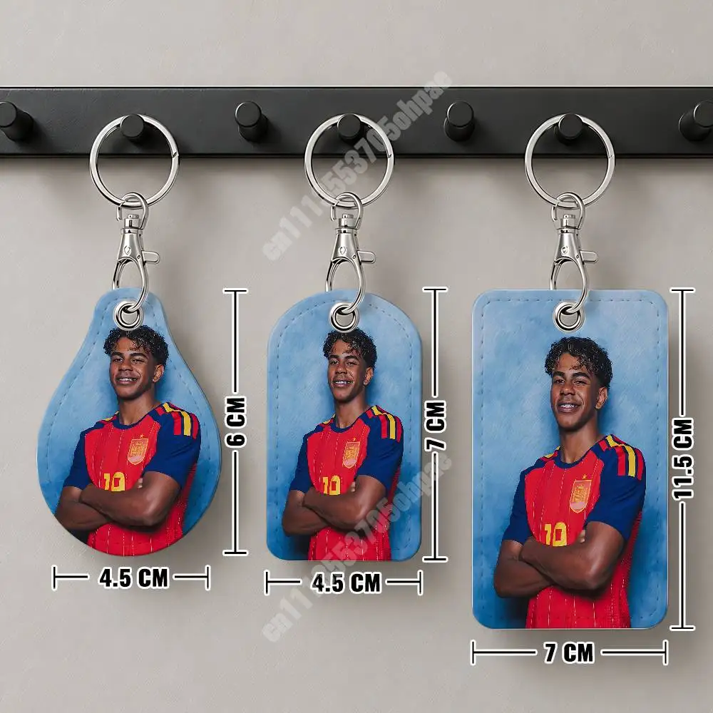 Spain Football L-Lamine 19 Y-Yamal Leather Keychain Card Holder for Airtag & Luggage Tags Casual Tracker Cover view 4
