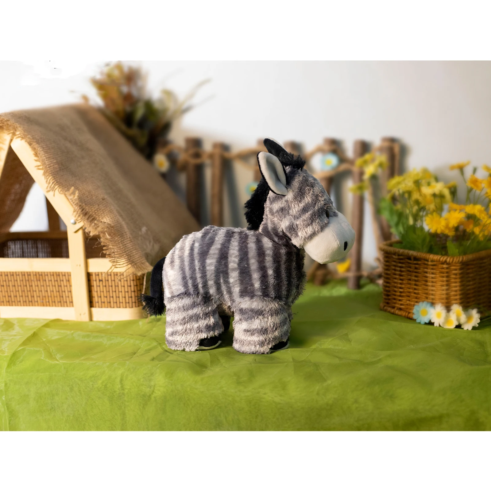 Echtes Leben Stehendes Zebra Stofftier Plüschtier Simulation Zebra Puppe Fotografie Requisiten Weihnachten Geburtstagsgeschenke für Kinder