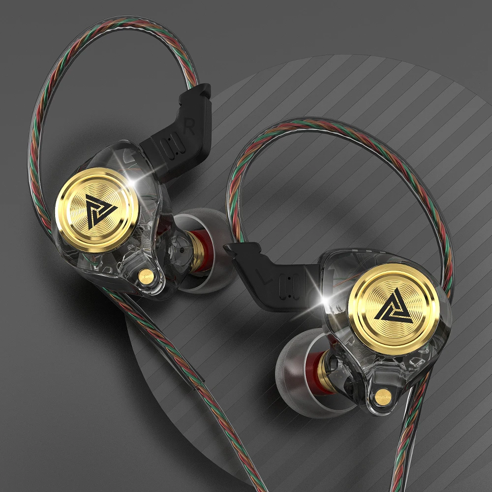 QKZ AK3 หูฟังชนิดใส่ในหูพร้อมไมโครโฟนแบบมีสาย HiFi Monitor หูฟังเบสหูฟังตัดเสียงรบกวนชุดหูฟังสําหรับเล่นเกม