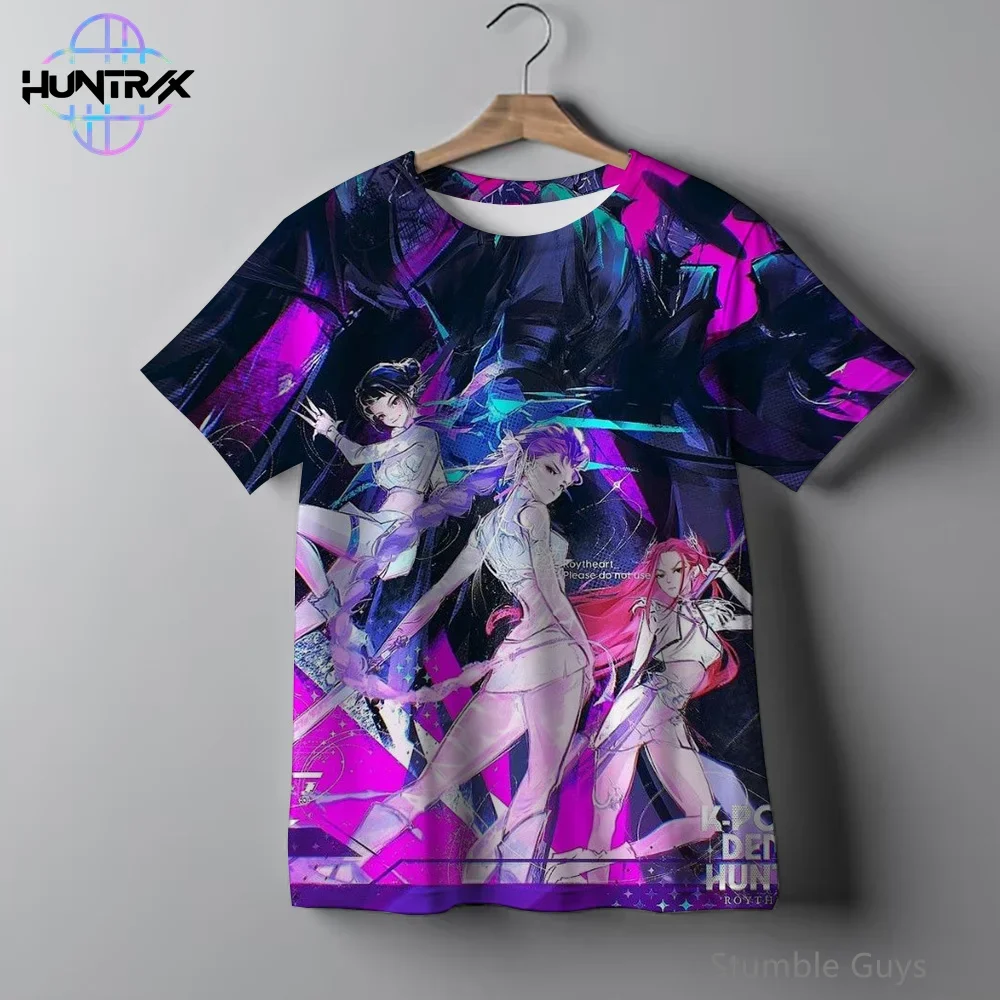 

Summer Casual Fashion Kpop Demon Hunters Kids 3D Cartton Short Sleeve Boys Girls T-Shirt Anime Clothes