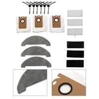 15PCS Mop Pads Dust Bags Side Brush Filters Kit For Laresar For L6 Pro For Ultenic For T10 Vacuum Cleaner Home Appliance Parts