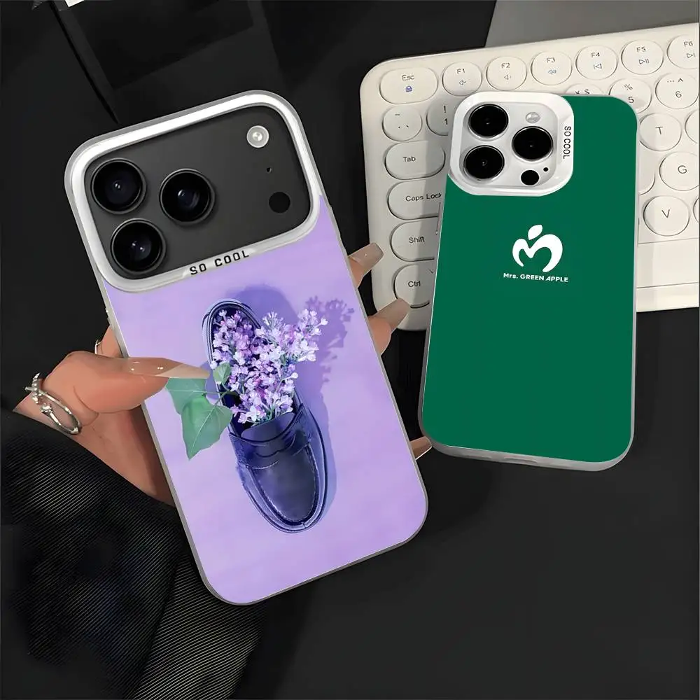 

MGA M-Mrs GREEN APPLE Lilac For iPhone 17,16,15,14,13,12,11,Mini,Pro,E,SE4,XS,MAX White Candy Matte Cover