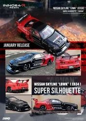 INNO 1:64 SKYLINE LBWK ER34 SUPER SILHOUETTE ADVAN Model Car