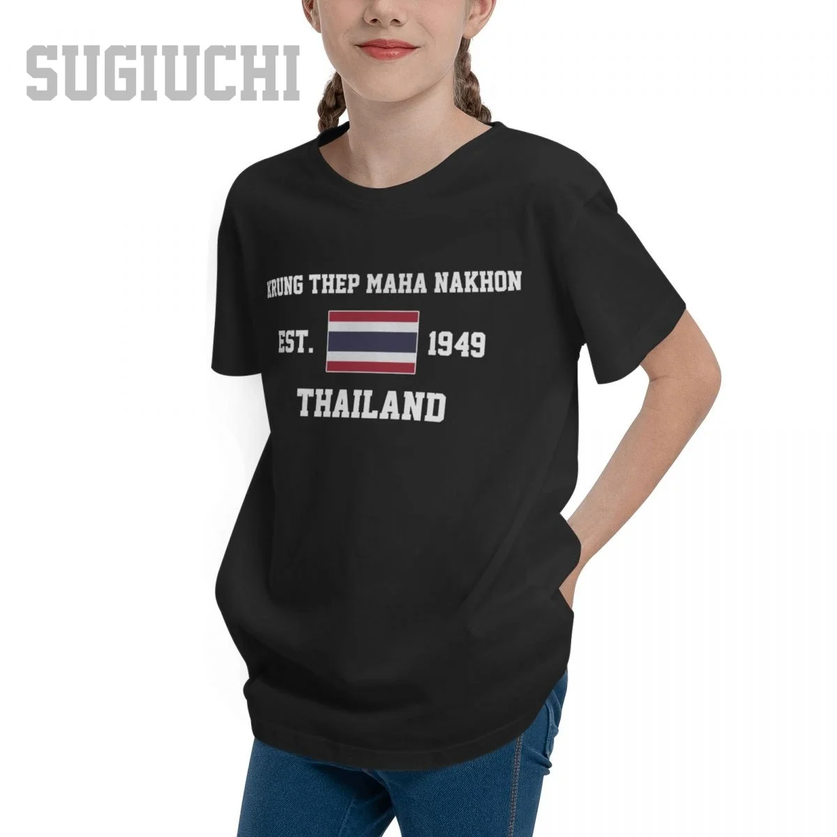 Unisex Youth Boy/Girl Thailand EST.1949 Krung Thep Maha Nakhon Capital T-shirt Kids tshirt tee Cotton T Shirt o-neck Children