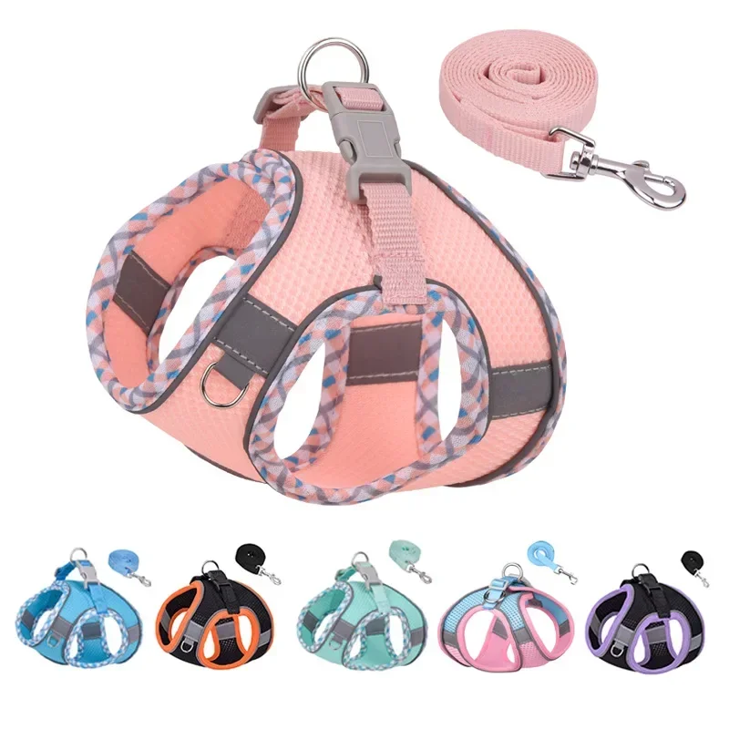 

Dog Harness Leash Set Adjustable Pet Harness Vest For Puppy Cat Reflective Mesh Puppy Cat Chest Strap Dog Accessories