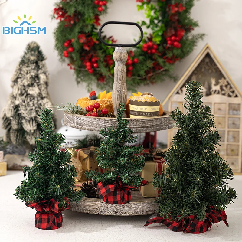 21/24/31 CM PVC Artificiale Albero Di Natale Desktop Decor Piante Finte Casa Capodanno Matrimonio Albero Di Natale Ornamento