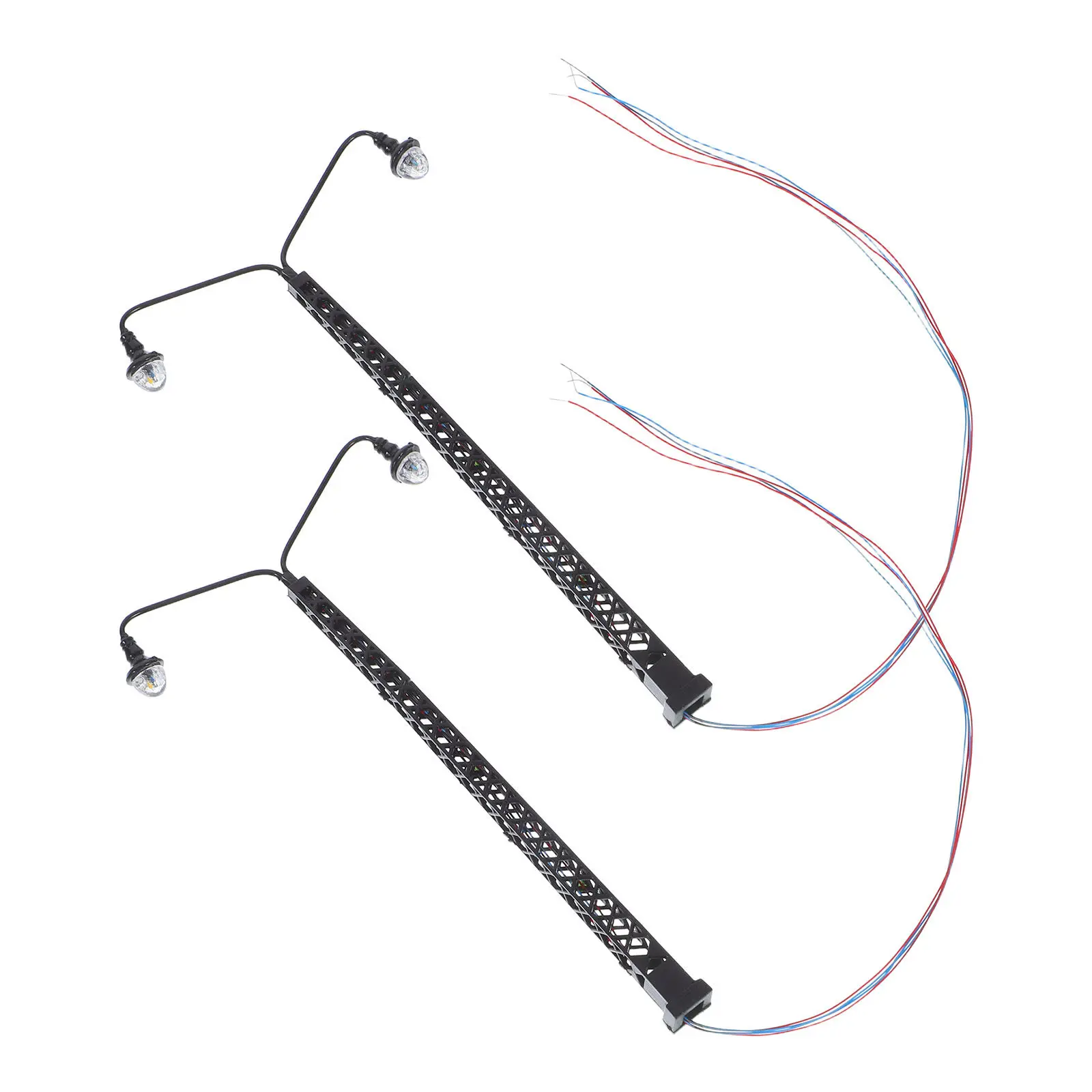 

2Pcs Mini Railroad Lamp ABS Stainless Steel Train Signal Light for Sand Table Layout Scene Decor Micro Landscape