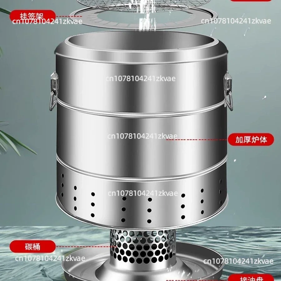 

Y Угольный гриль-гриль, бытовая бездымная уличная печь из нержавеющей стали для дома, подвесная печь для знаменитостей в Интернете