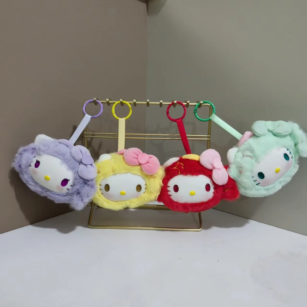 

10/12cm New Cartoon for Hello Kitty Dolls Plush Keychain Toys Kawaii Anime Backpack Pendant Kids Birthday Christmas Gifts