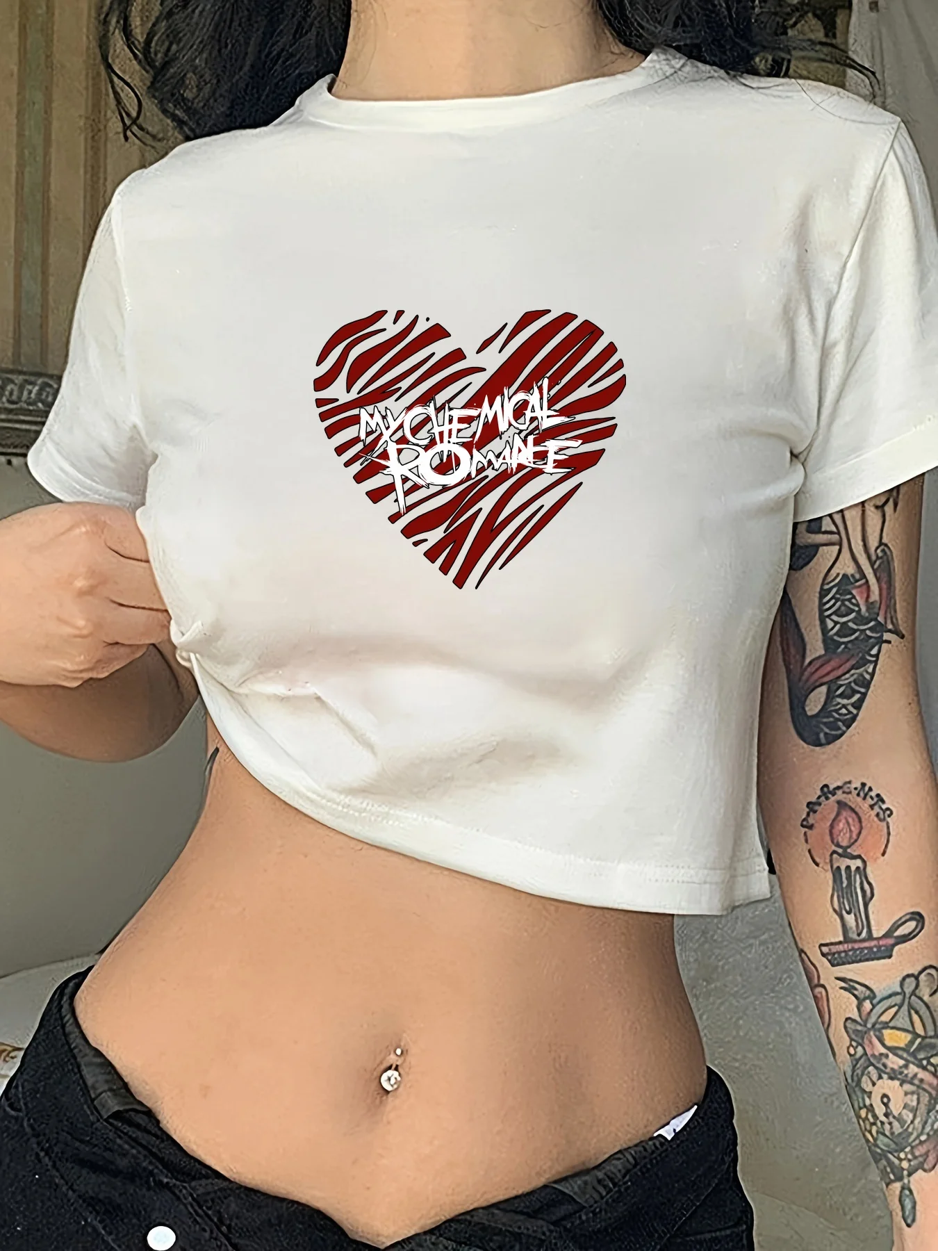 Ladies Fashion Trendy Retro Short Featuring Unique Punk Rock Skull Print Perfect Fashion Events Festivals and Music Gatherings