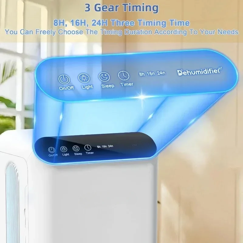 Dehumidifiers for Home, Up to 800 Sq.ft, 86oz Water Tank, Dehumidifiers for Bedroom with Essential Oil Diffuser, 24H Timer