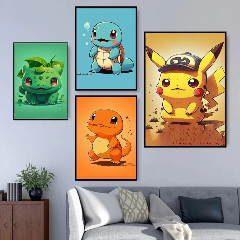 

Japanese Anime Canvas Paintings Pokemon Squirtle Cartoon Character Picture Wall Art Comics Pictures Prints Room Decoration