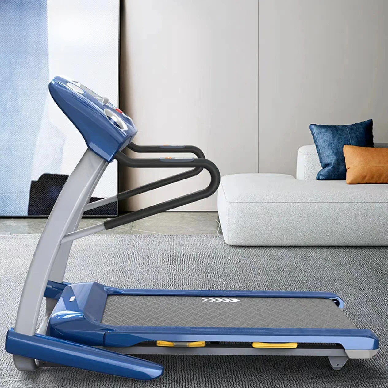 Treadmill Installation-free Household Sports Stepper Foldable P50 Treadmill Sea Salt Blue