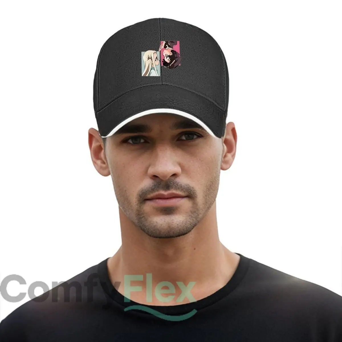 أنيمي زوجين رومانسية الرسم الفن الهيب هوب قبعة أزياء الرياضة في الهواء الطلق ساندويتش قبعة بيسبول