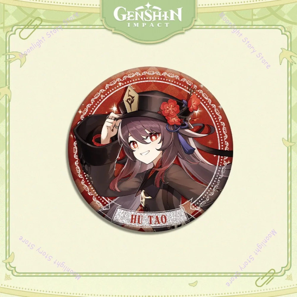 Genshin Impact Anime Merch Badge Zhongli Raiden Shogun Venti Scaramouche broche pendentif sac accessoires cadeau d'anniversaire
