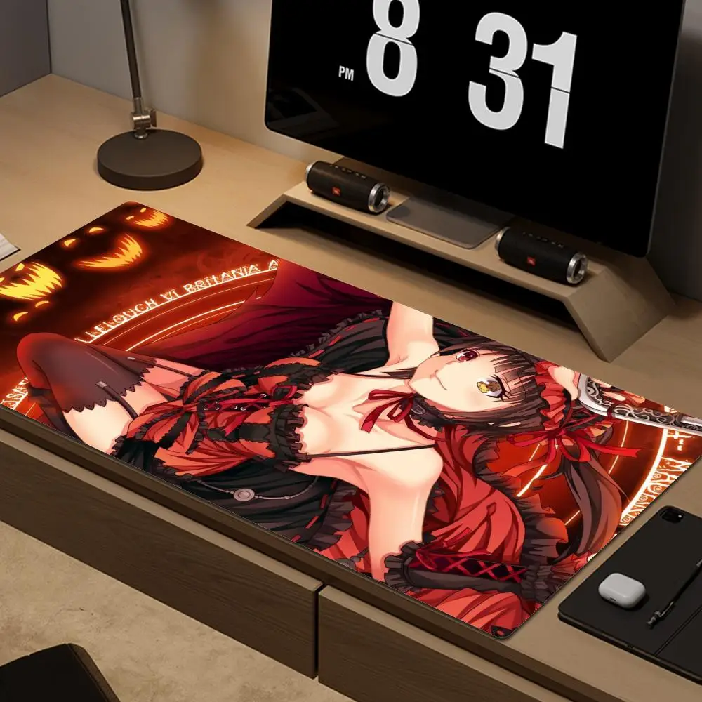 Date A Live Mouse Pad Anime Tokisaki Kurumi Pc Gamer Cabinet Desk Mat Keyboard Computer Soft Deskpad Gaming Accessories Mousepad