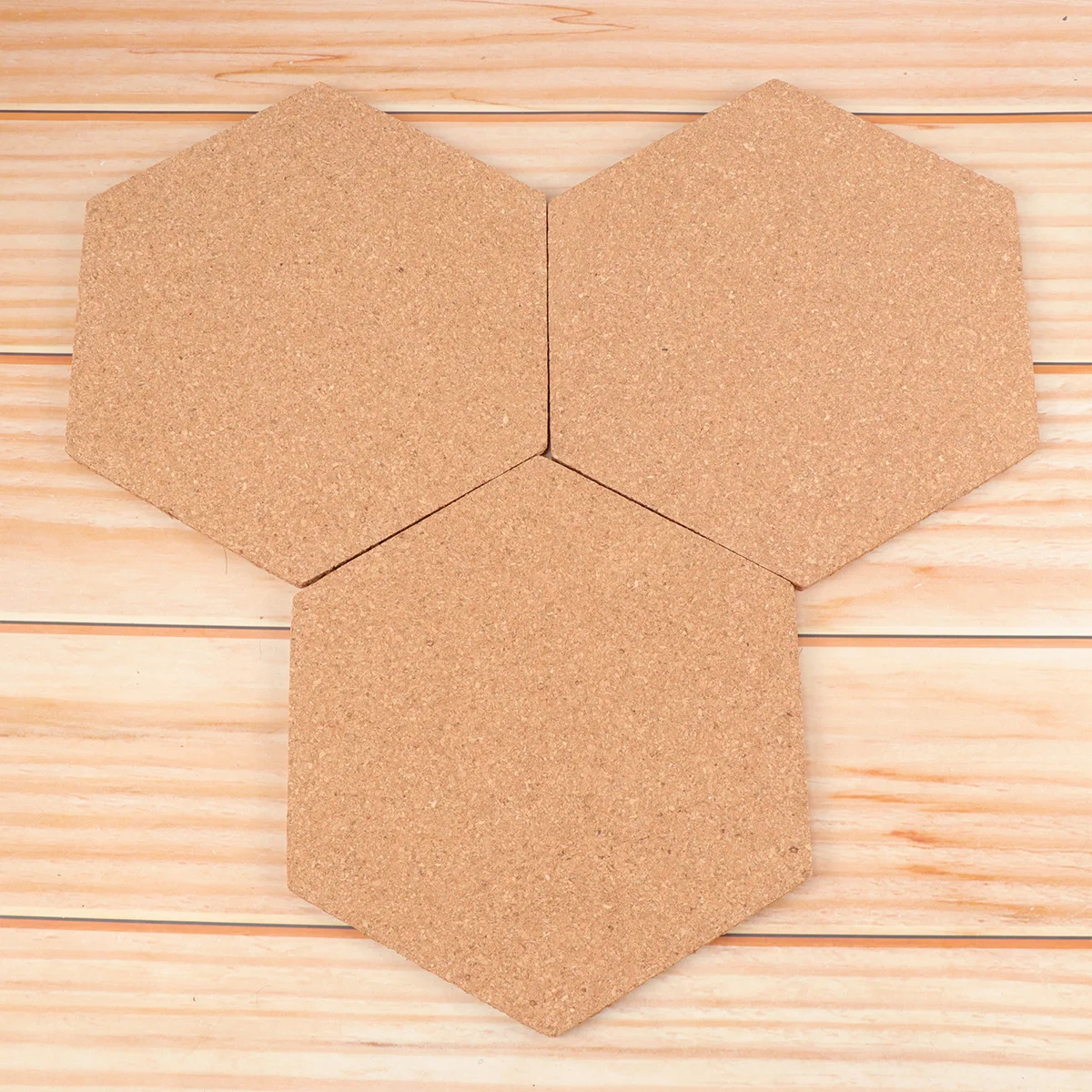 

3pcs Hexagon Corkboard Message Board Self Adhesive Sticker For Home Bedroom Decor Diy Photo Wall Easy Stick Tear Strong