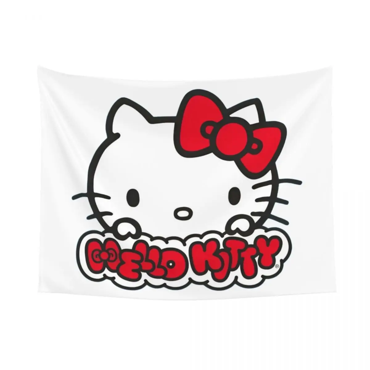 Official Cute Hello Kitty Cat Tapestry Colorful Polyester Wall Hanging Decoration for Bedroom Beach Mat Retro Tapestries