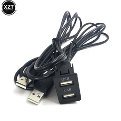 150CM Car Dash Flush Mount two USB Port Panel Auto Boat Dual USB Extension Cable Adapter for Volkswagen Toyota